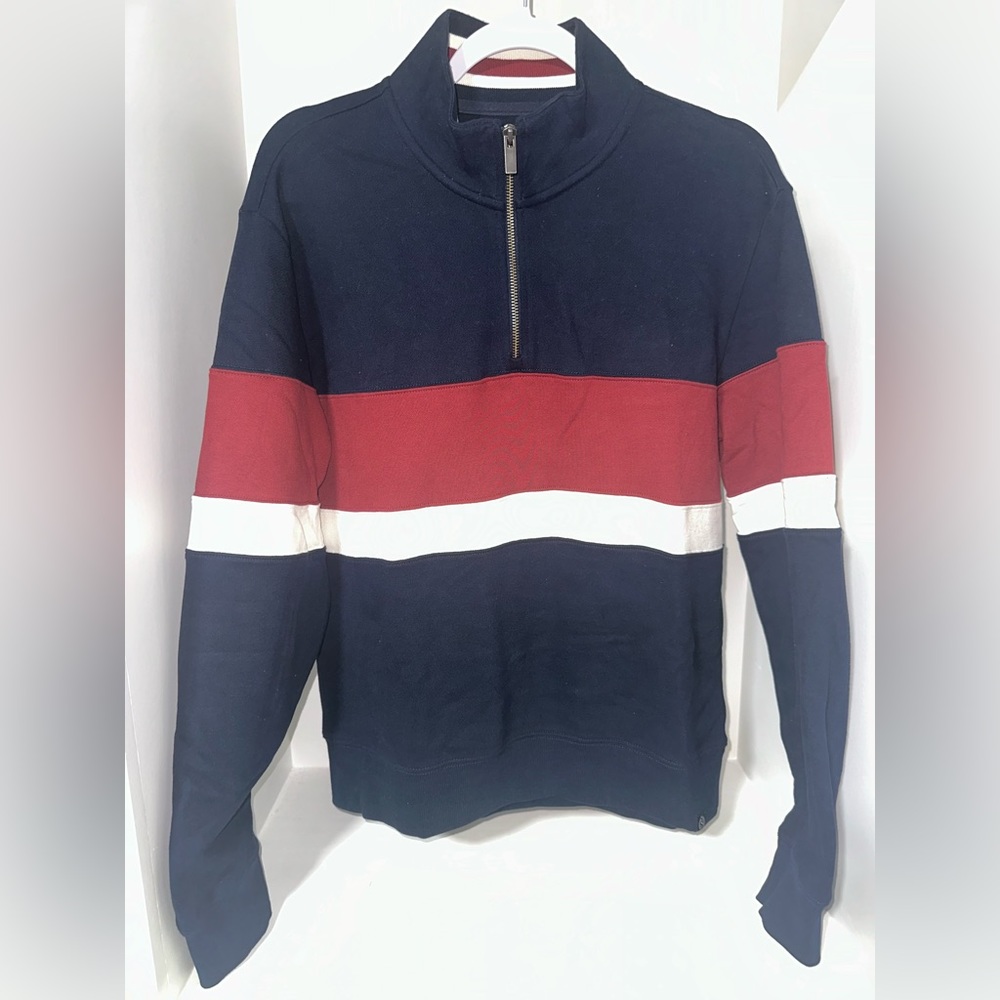 Marks and Spencer 1/2 zip fleece in Navy, Red and White. Size M.